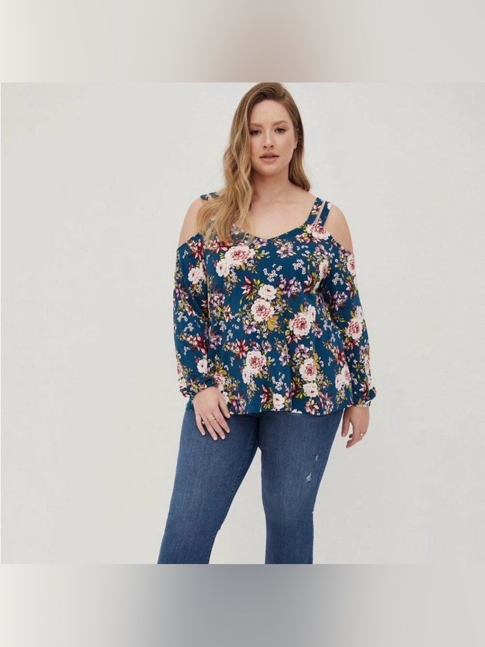 Floral Cold Shoulder Top